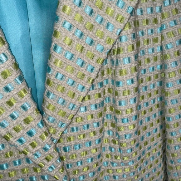 Talbots Blue Green Woven Women's Jacket Sz 14P - Picture 6 of 16
